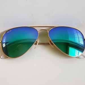 Ray Ban Aviator Sunglasses 🌞 Green Flash 58mm